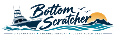 Bottom Scratcher dive charter and channel swim support logo